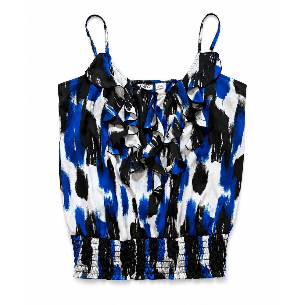 Cato Abstract Ruffle Smocked Blouse - Picture 2 of 2